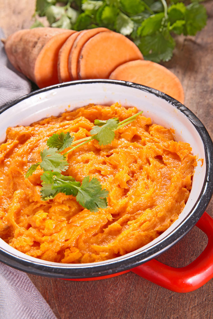 Coconut Smashed Sweet Potatoes